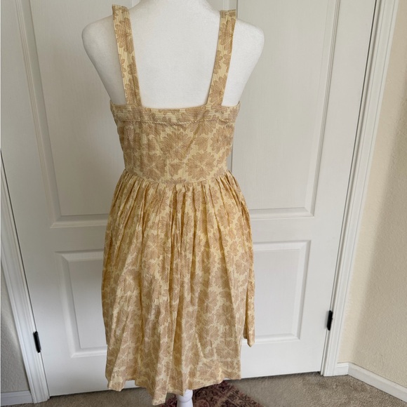 Maeve Anthropologie Beige Floral Button-Down Dress - Picture 3 of 4